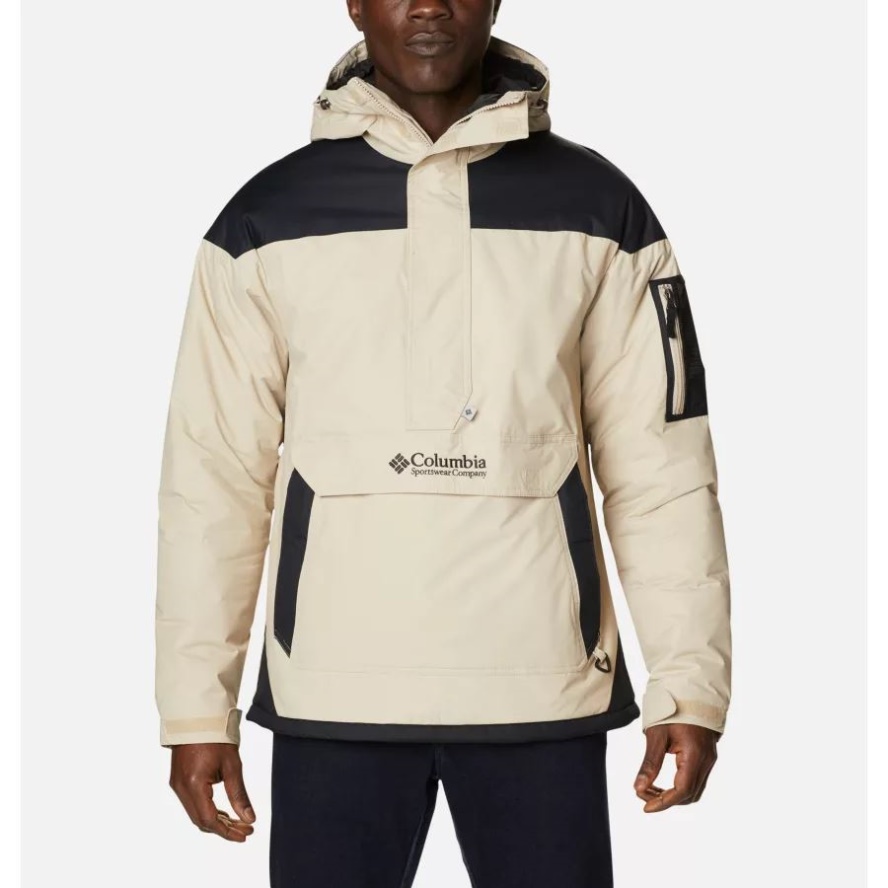 Ancient Fossil/Black Columbia Sale Men's Challenger Pullover Anorak