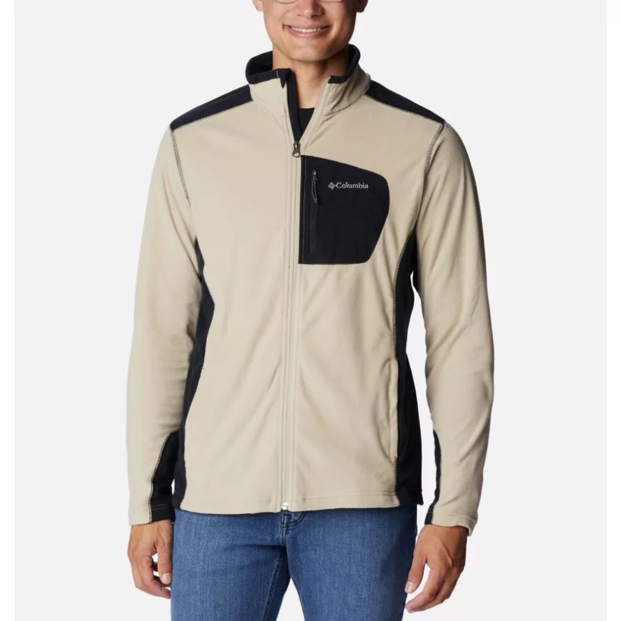 Ancient Fossil/Black Columbia Sale Men's Klamath Range Full Zip Fleece Jacket