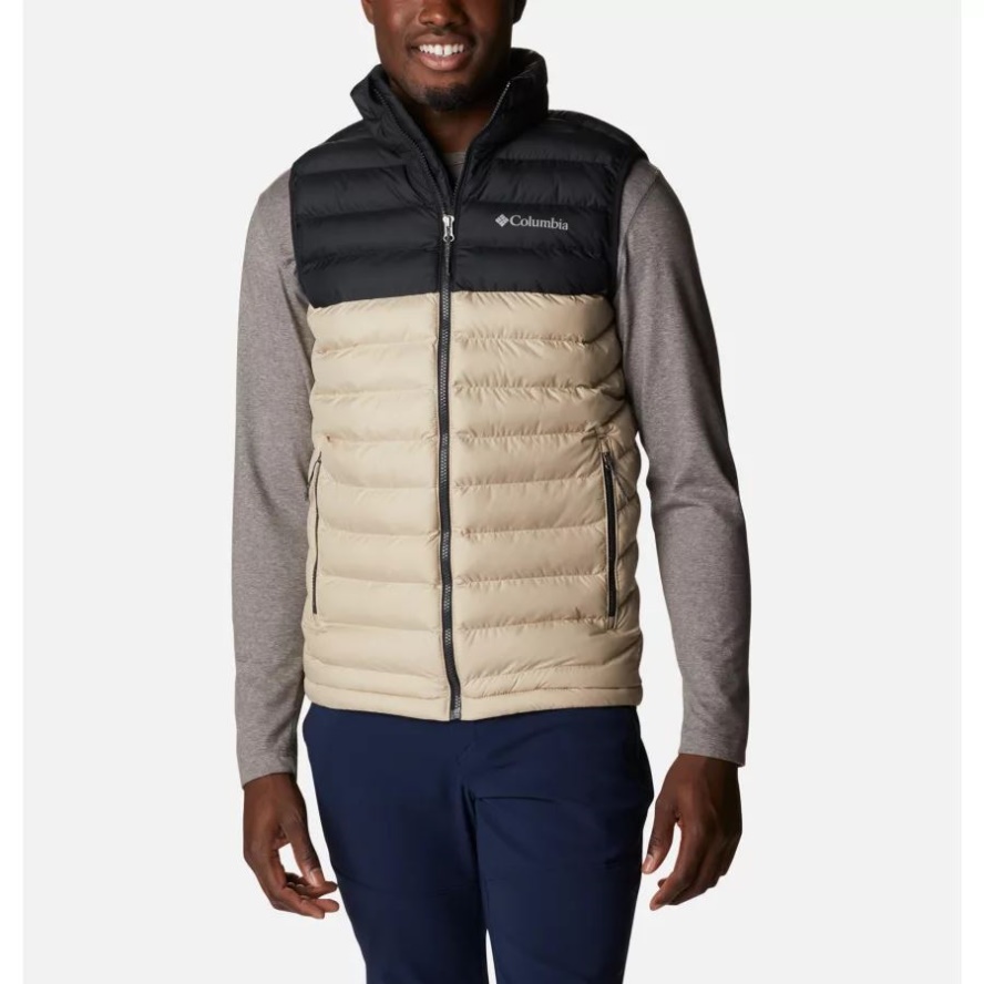 Ancient Fossil/Black Columbia Sale Men's Powder Lite Insulated Vest