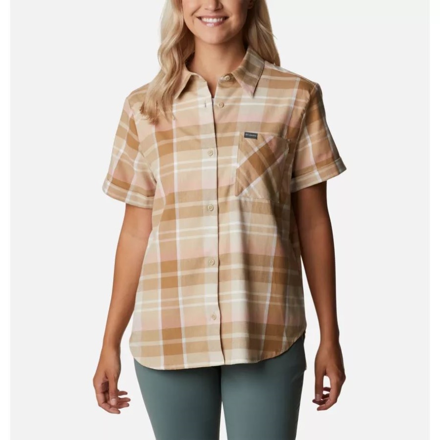 Ancient Fossil Madras Women's Anytime Casual Stretch Short Sleeve Shirt Columbia Sale