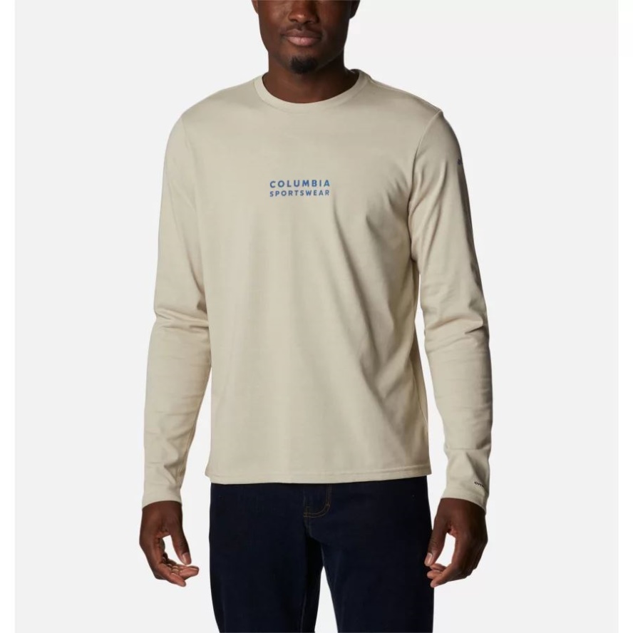 Ancient Fossil/Tiny Type Men's CSC Alpine Way II Technical Long Sleeve T-Shirt Columbia Sale
