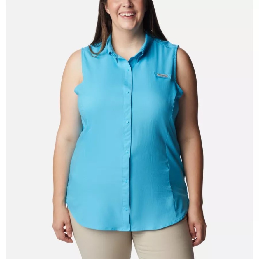 Atoll Women's PFG Tamiami Sleeveless Shirt Plus Size Columbia Sale