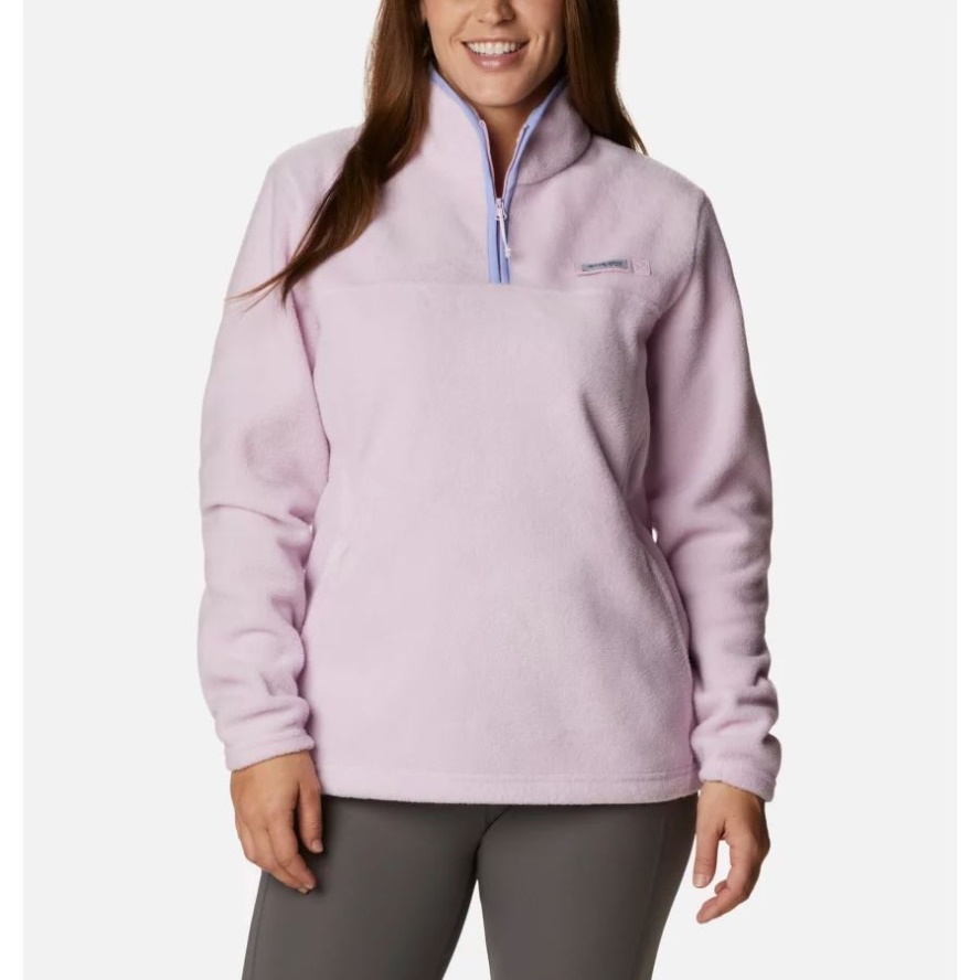 Aura/Serenity Women's PFG Slack Water Half Zip Fleece Pullover Columbia Sale