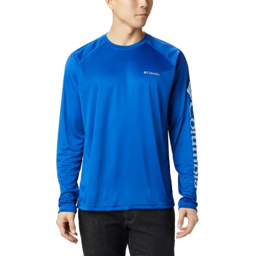 Azul/Sky Blue Columbia Sale Men's Fork Stream Long Sleeve Shirt