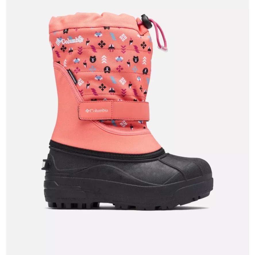 Big Kids' Powderbug Plus II Print Snow Boot Blush Pink/White Columbia Sale