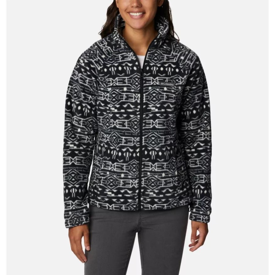 Black 80s Stripe Columbia Sale Women's Benton Springs Printed Full Zip Fleece Jacket