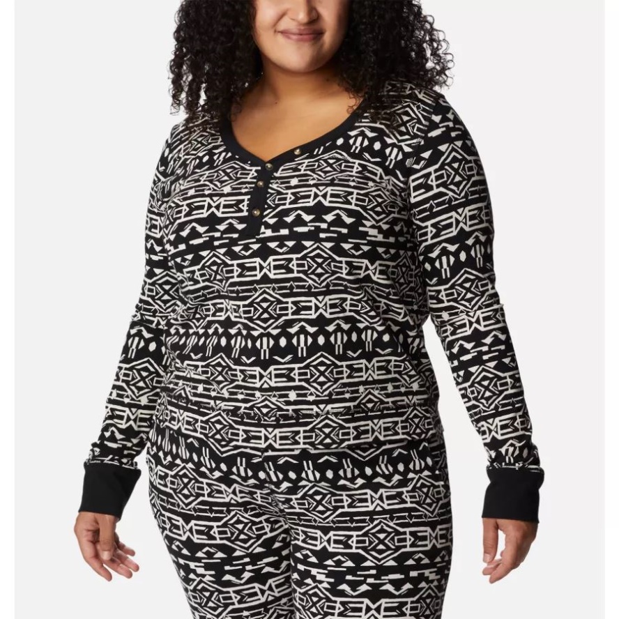 Black 80s Stripe Columbia Sale Women's Holly Hideaway Long Sleeve Shirt Plus Size