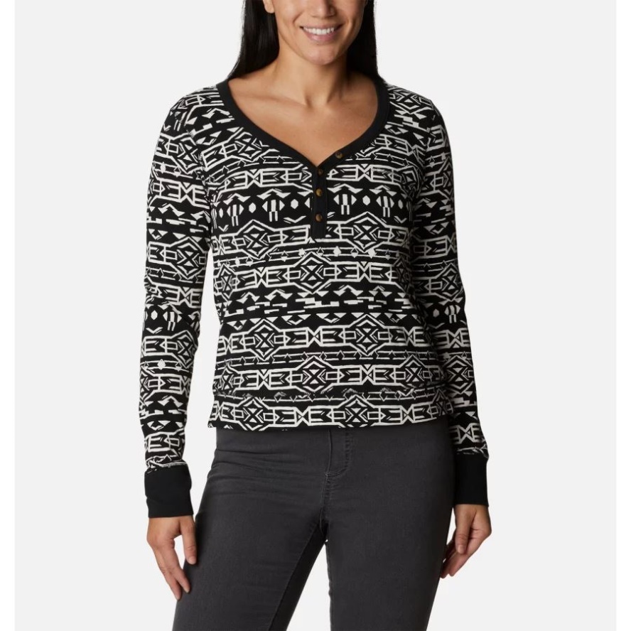 Black 80s Stripe Columbia Sale Women's Holly Hideaway Long Sleeve Shirt