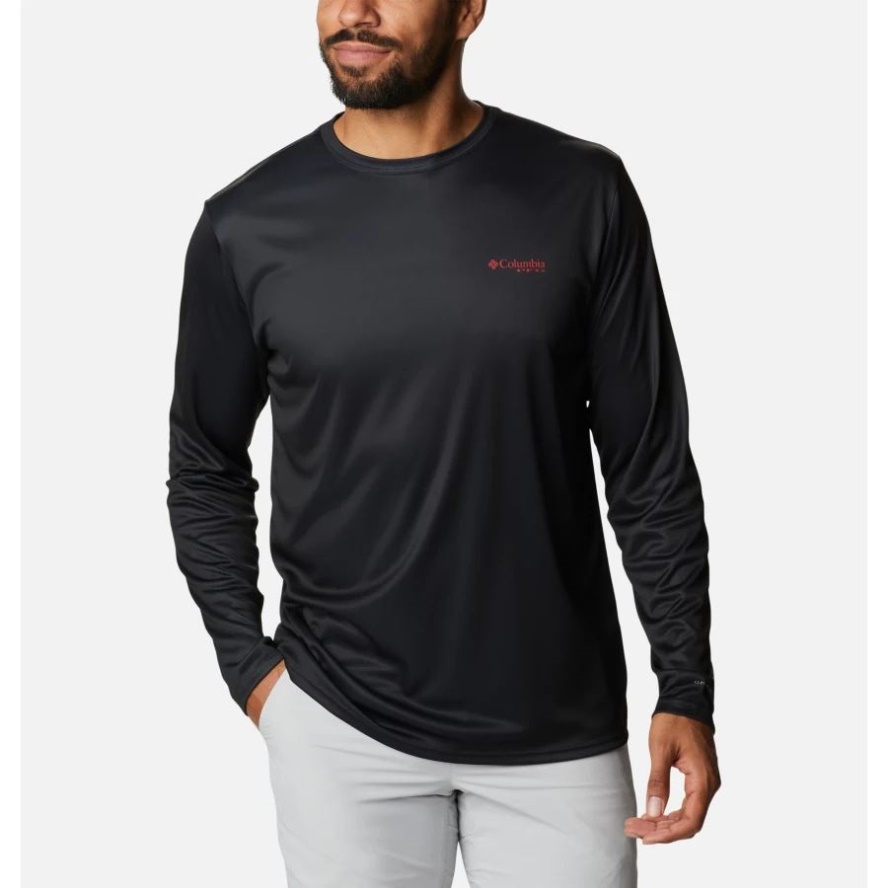 Black/Alabama Fish Columbia Sale Men's PFG Terminal Tackle Fish Flag Long Sleeve Shirt Tall