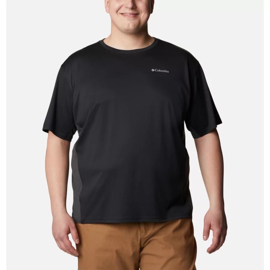 Black/Black Heather Columbia Sale Men's Zero Ice Cirro-Cool Short Sleeve Shirt Big