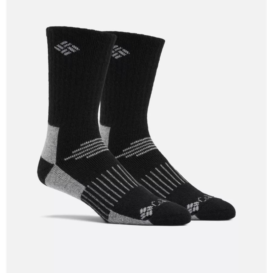 Black/Black Men's Cotton Casual Crew Sock 2 Pack Columbia Sale