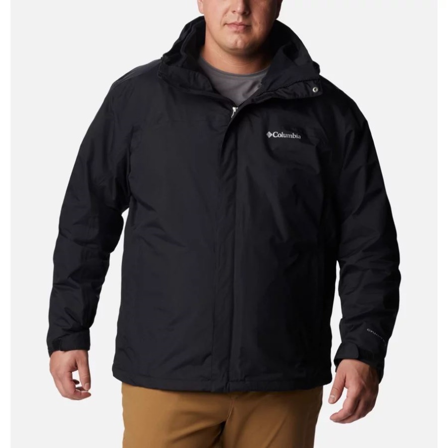 Black/Black Men's Mission Air 3-in-1 Interchange Jacket Extended Size Columbia Sale