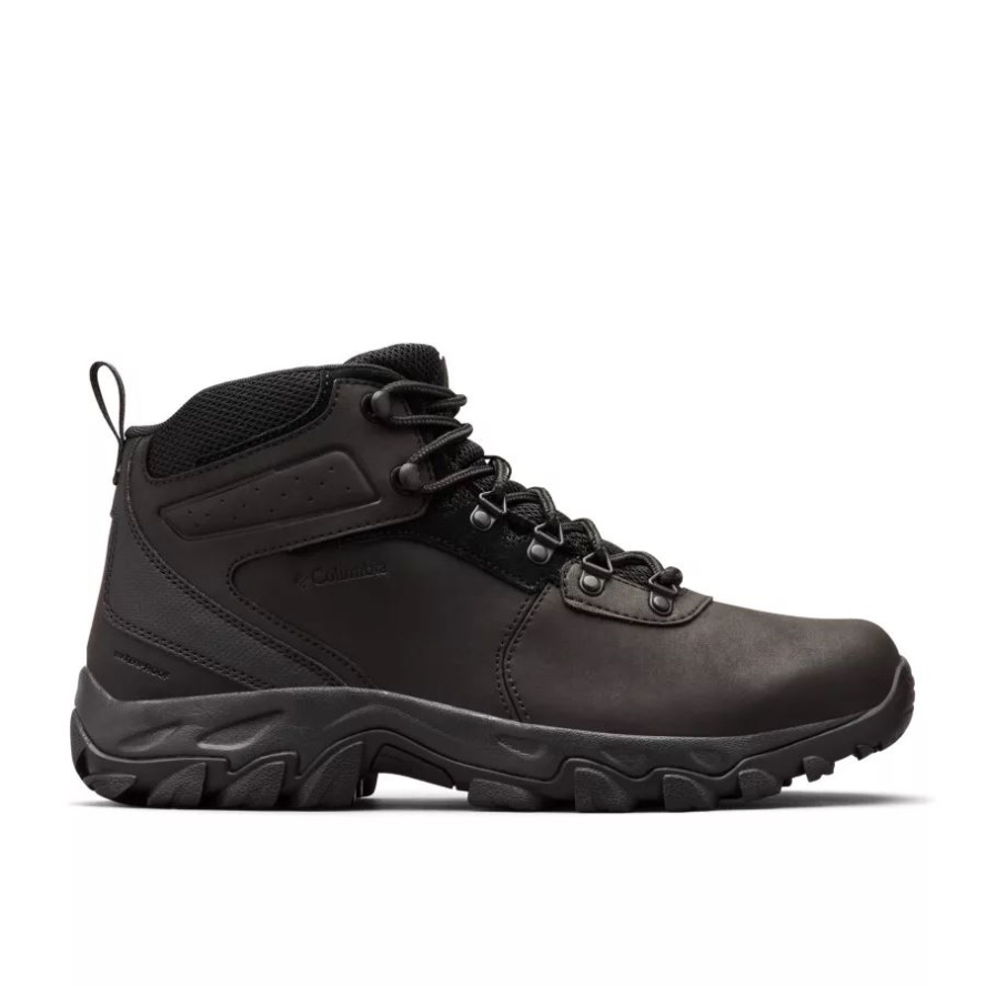 Black/Black Men's Newton Ridge Plus II Waterproof Hiking Boot Wide Columbia Sale