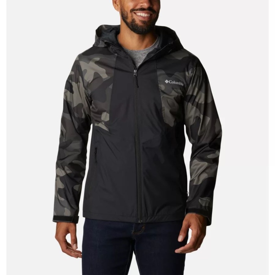 Black/Black Mod Camo Print Men's Inner Limits II Waterproof Jacket Columbia Sale