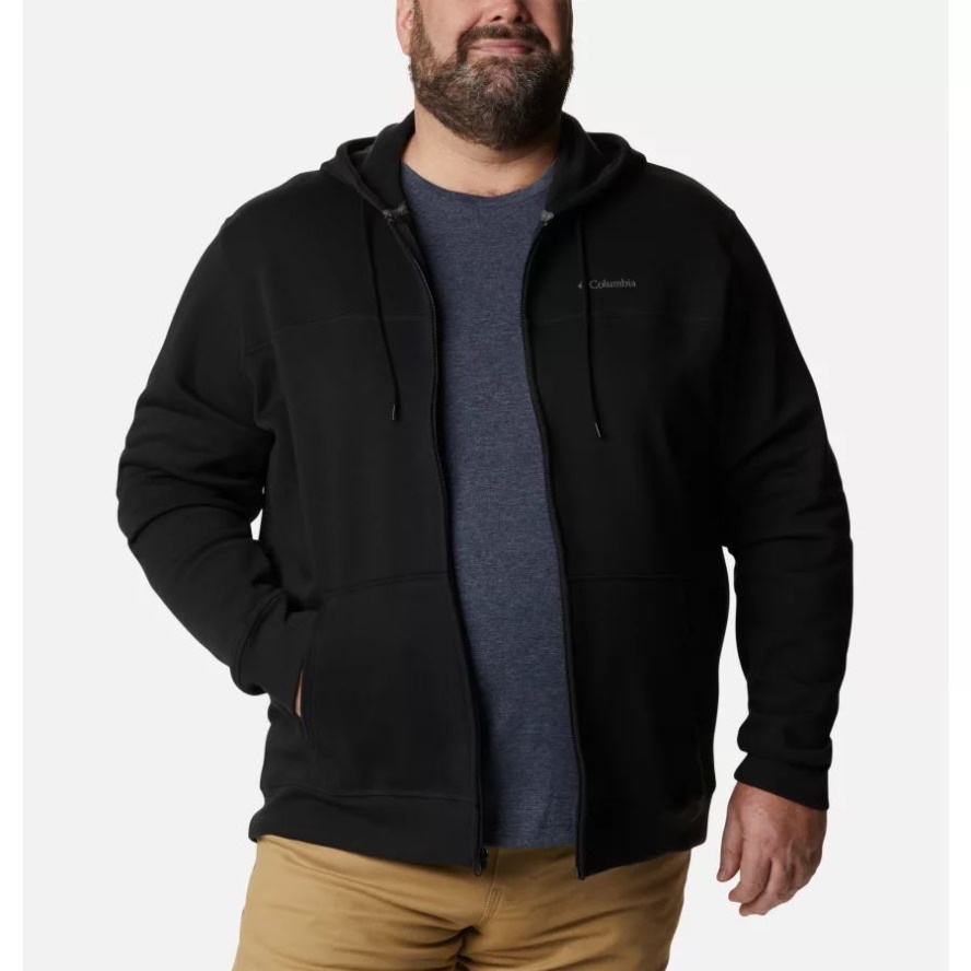 Black/CSC Sleeve Logo Columbia Sale Men's Logo Full Zip Fleece Hoodie Extended Size