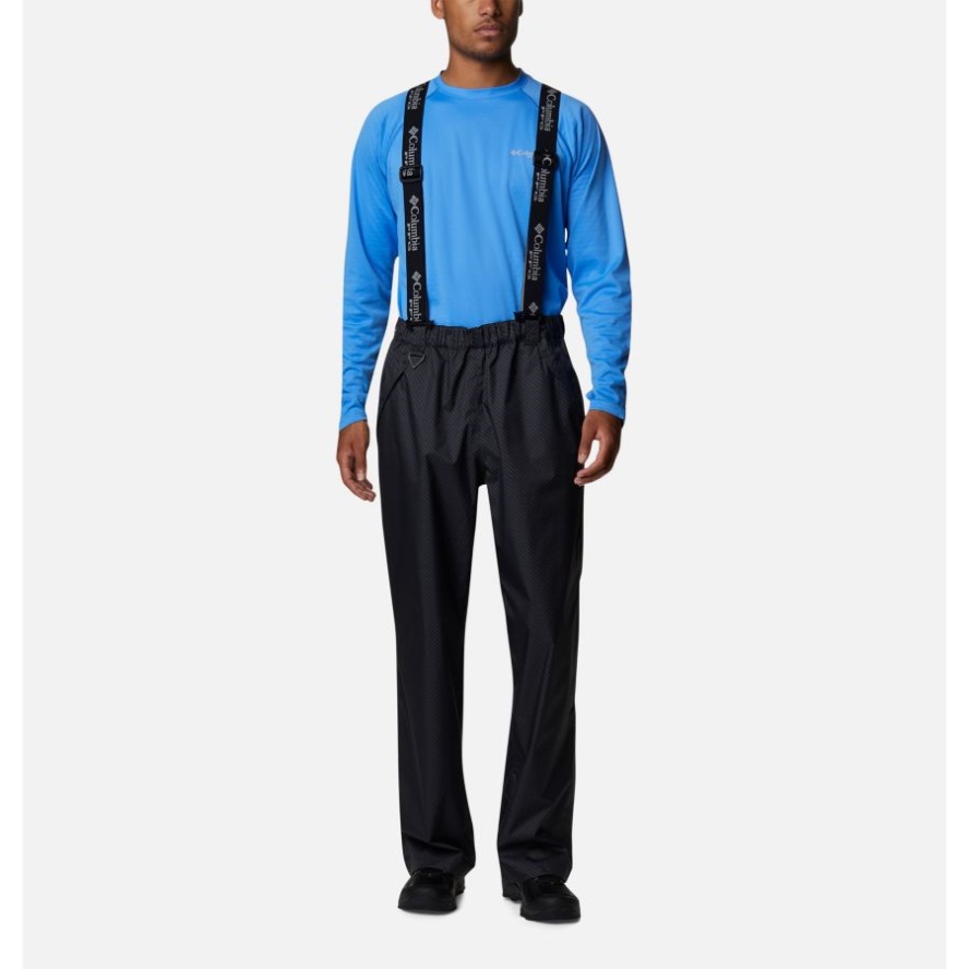 Black Carbon Fiber Print Columbia Sale Men's PFG Terminal Tackle Bib Pants