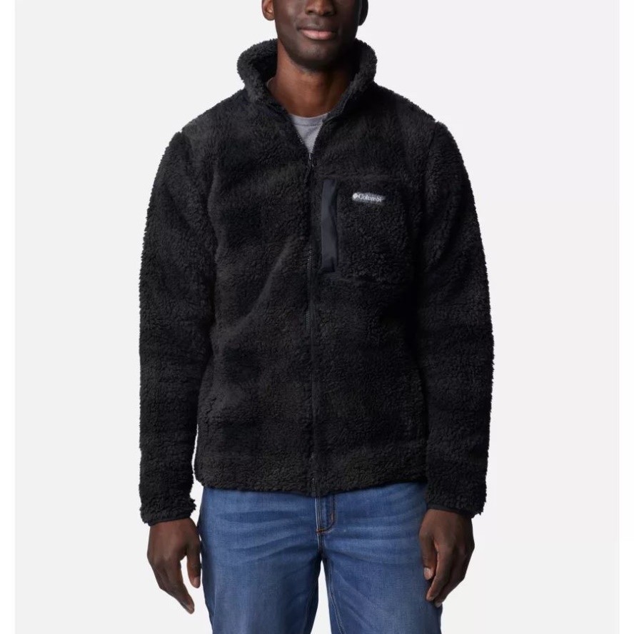 Black Check Columbia Sale Men's Winter Pass Sherpa Fleece Jacket