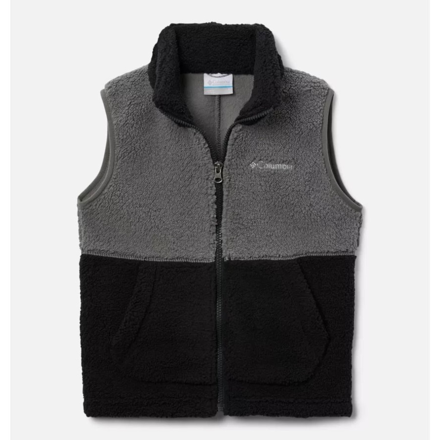 Black/City Grey Columbia Sale Boys' Rugged Ridge Sherpa Vest