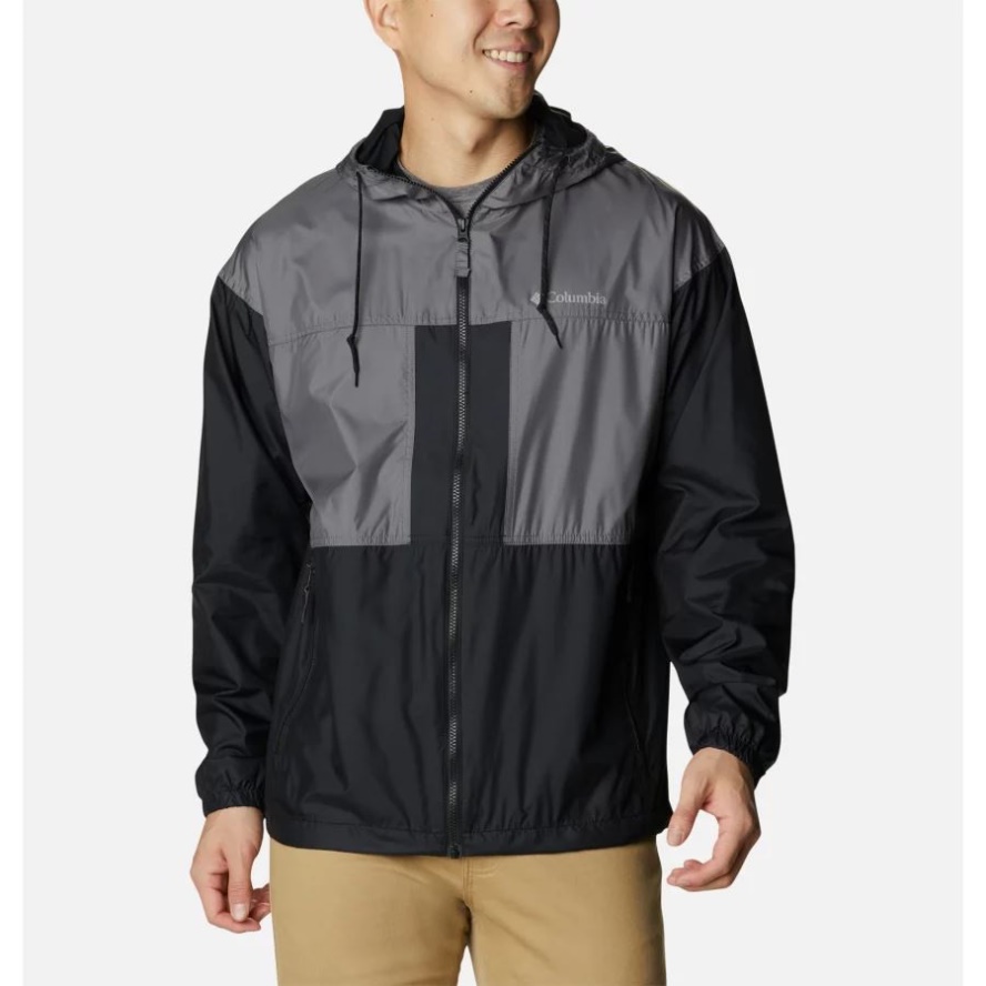 Black/City Grey Columbia Sale Men's Flash Challenger Lined Windbreaker