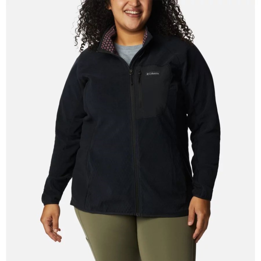 Black Columbia Sale Brand Women's Outdoor Tracks Full Zip Fleece Jacket Plus Size
