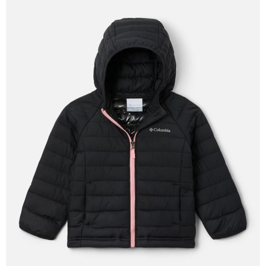 Black Columbia Sale Girls' Toddler Powder Lite Hooded Jacket