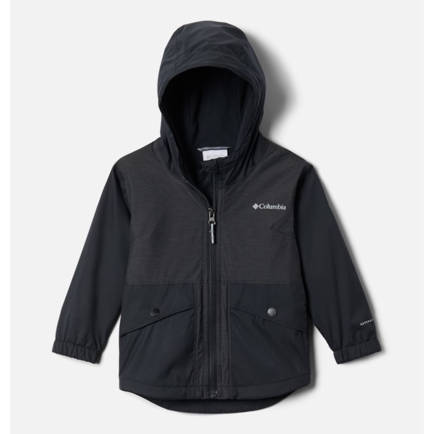Black Columbia Sale Girls' Toddler Rainy Trails Fleece Lined Jacket