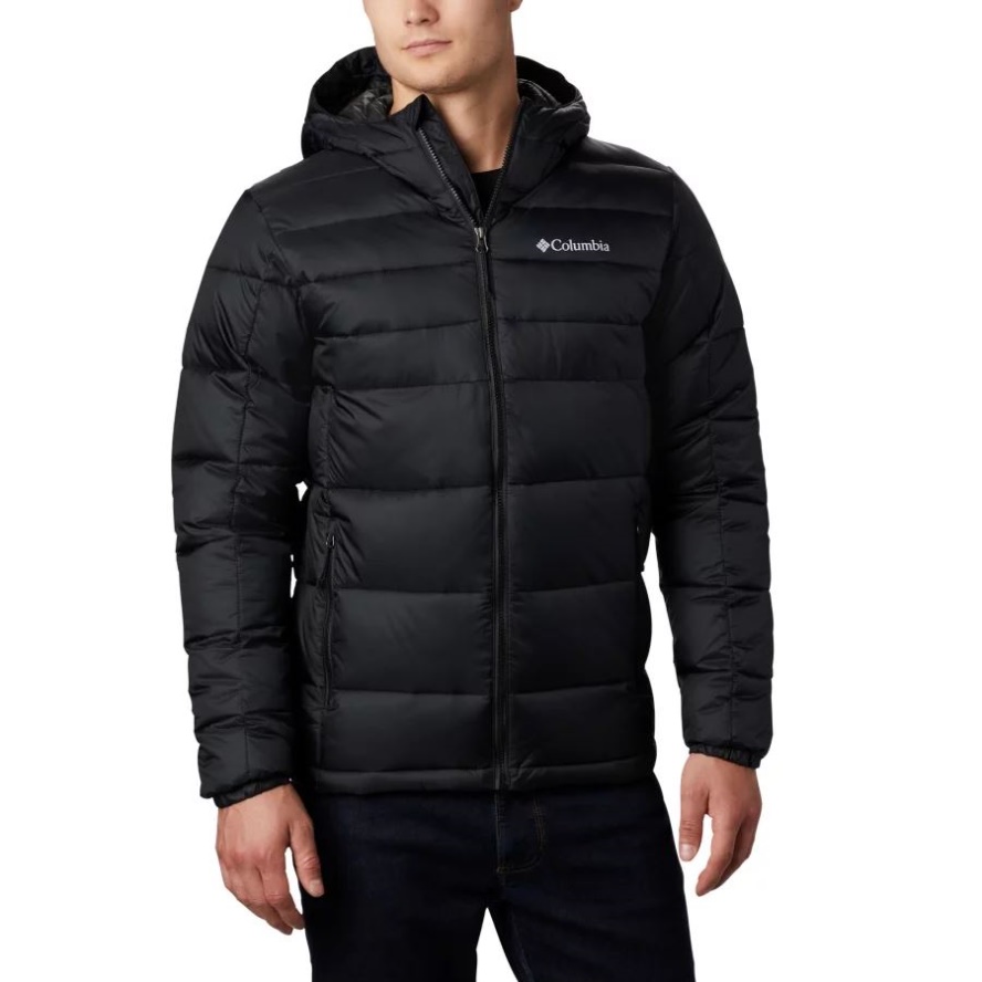 Black Columbia Sale Men's Buck Butte Hooded Synthetic Down Jacket