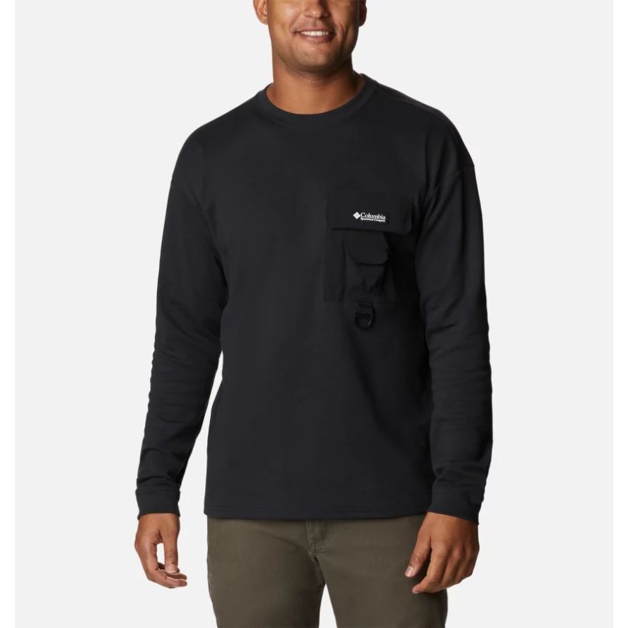 Black Columbia Sale Men's Field Creek Casual Long Sleeve T-Shirt