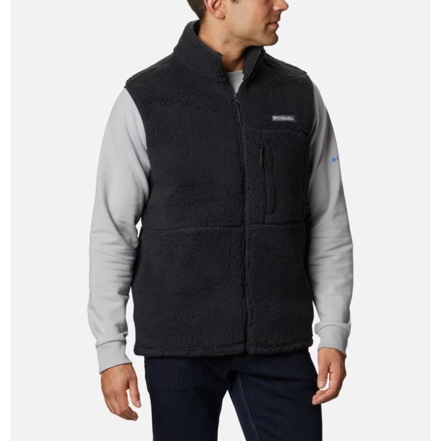 Black Columbia Sale Men's Mountainside Sherpa Fleece Vest