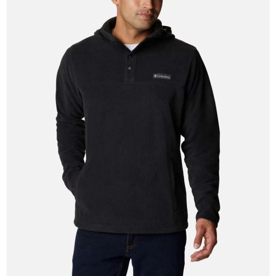 Black Columbia Sale Men's Steens Mountain Novelty Half Snap Fleece Hoodie