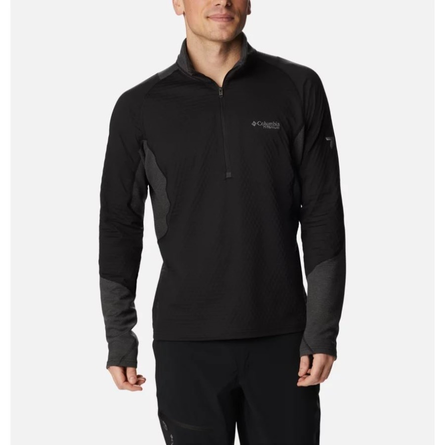 Black Columbia Sale Men's Titan Pass Helix Half Zip Baselayer