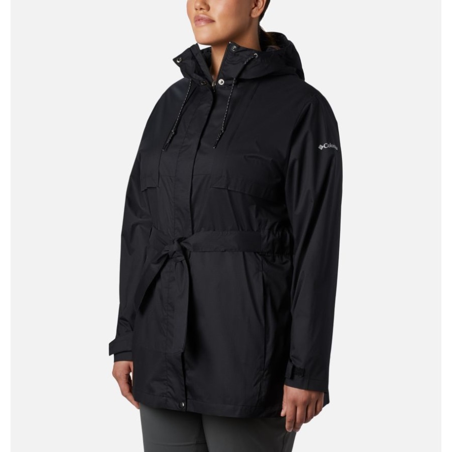 Black Columbia Sale Women's Pardon My Trench Rain Jacket Plus Size