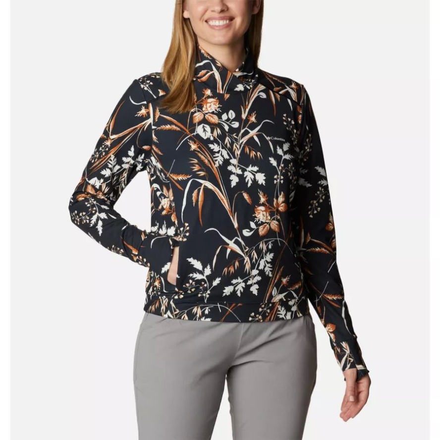 Black Fallgrass Print Women's Weekend Adventure Pullover Columbia Sale