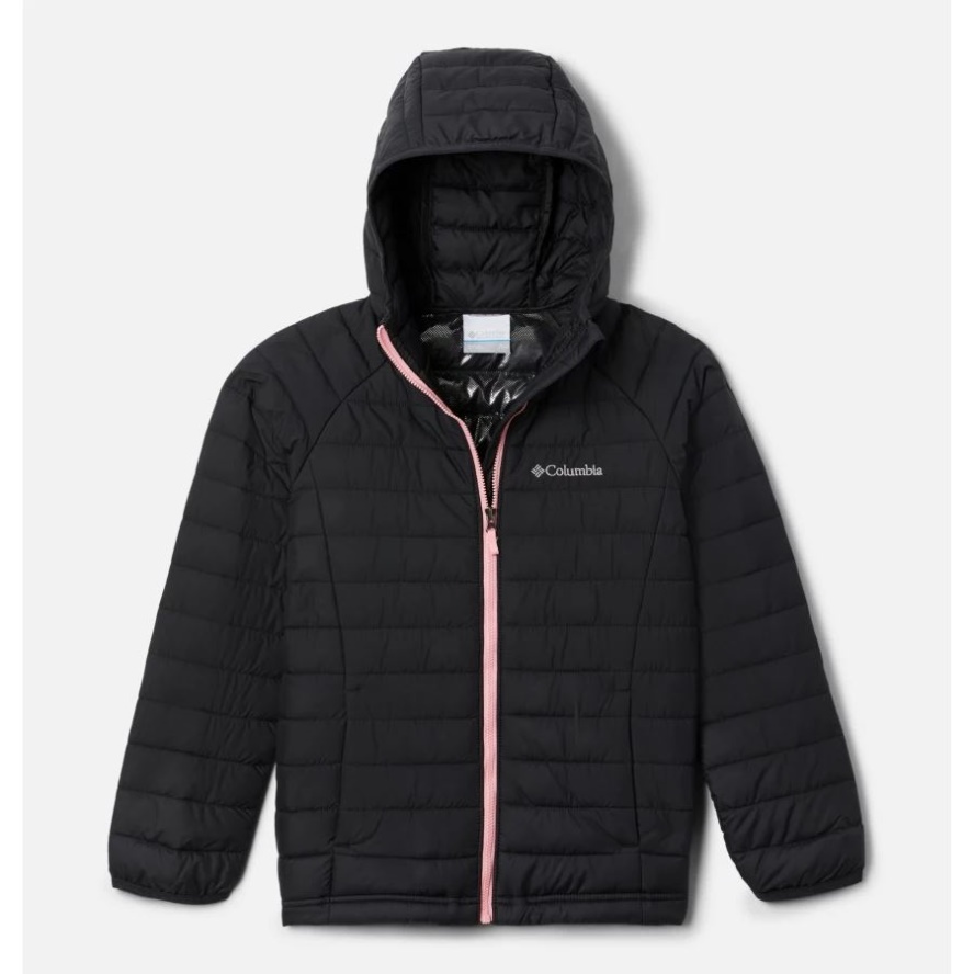 Black Girls' Powder Lite Hooded Jacket Columbia Sale
