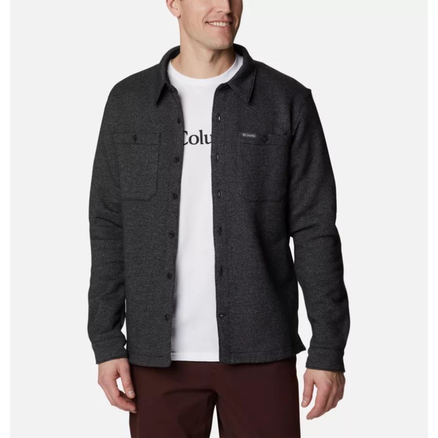Black Heather/Black Men's Great Hart Mountain Shirt Jacket Columbia Sale