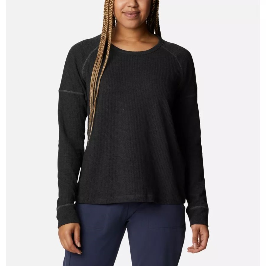 Black Heather Columbia Sale Women's Pine Peak Long Sleeve Thermal Shirt