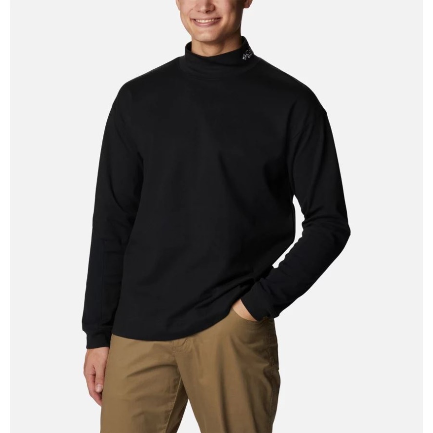 Black Men's Ballistic Ridge High Neck Long Sleeve T-Shirt Columbia Sale