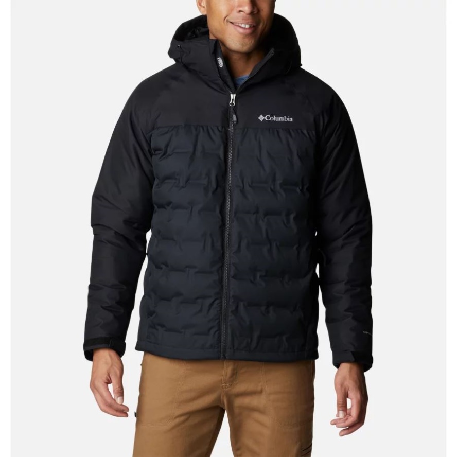 Black Men's Grand Trek II Down Hooded Jacket Columbia Sale
