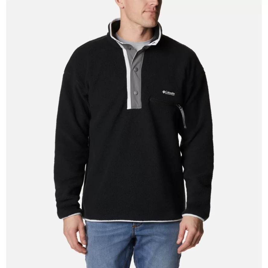 Black Men's Helvetia Half Snap Fleece Columbia Sale