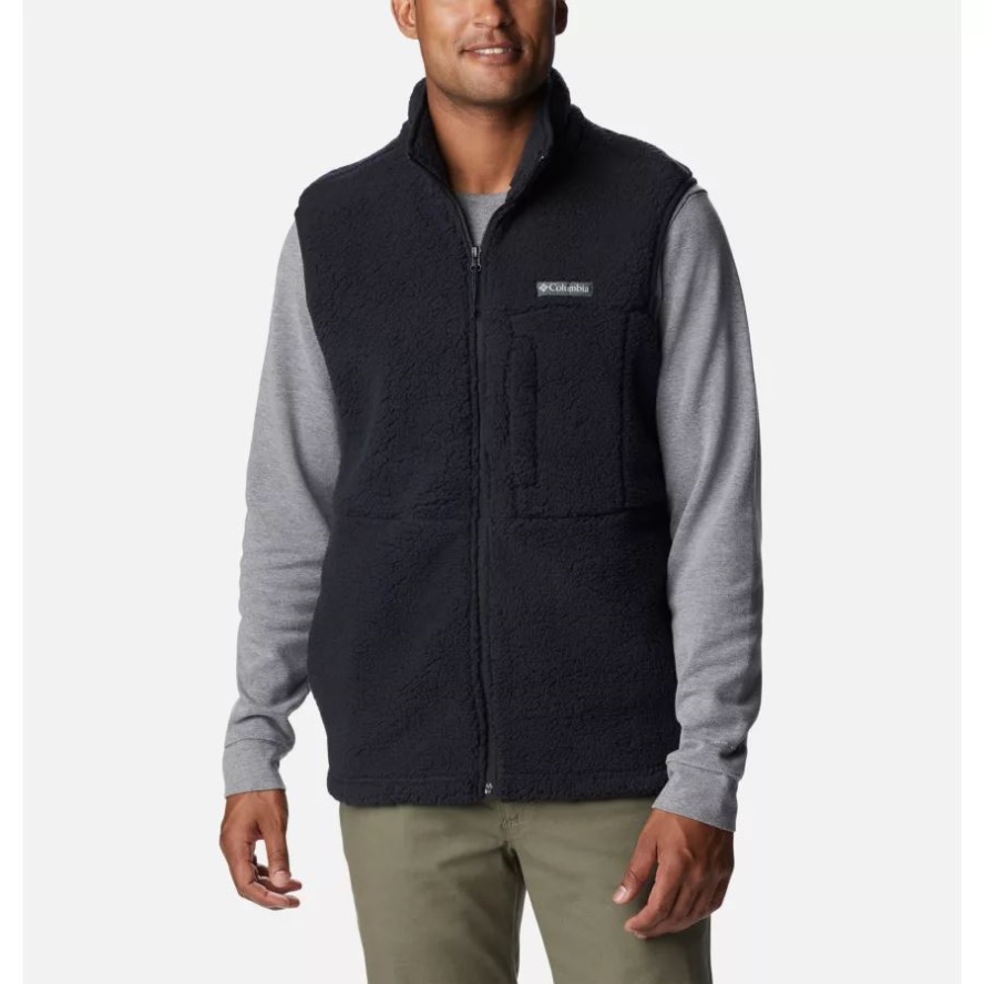 Black Men's Mountainside Sherpa Fleece Vest Columbia Sale