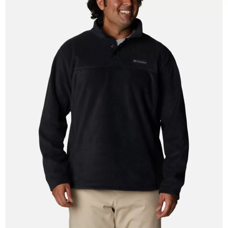 Black Men's Steens Mountain Half Snap Fleece Pullover Big Columbia Sale