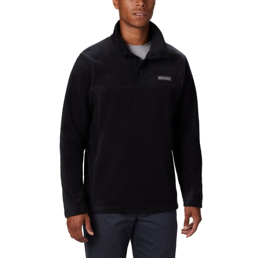Black Men's Steens Mountain Half Snap Fleece Pullover Tall Columbia Sale