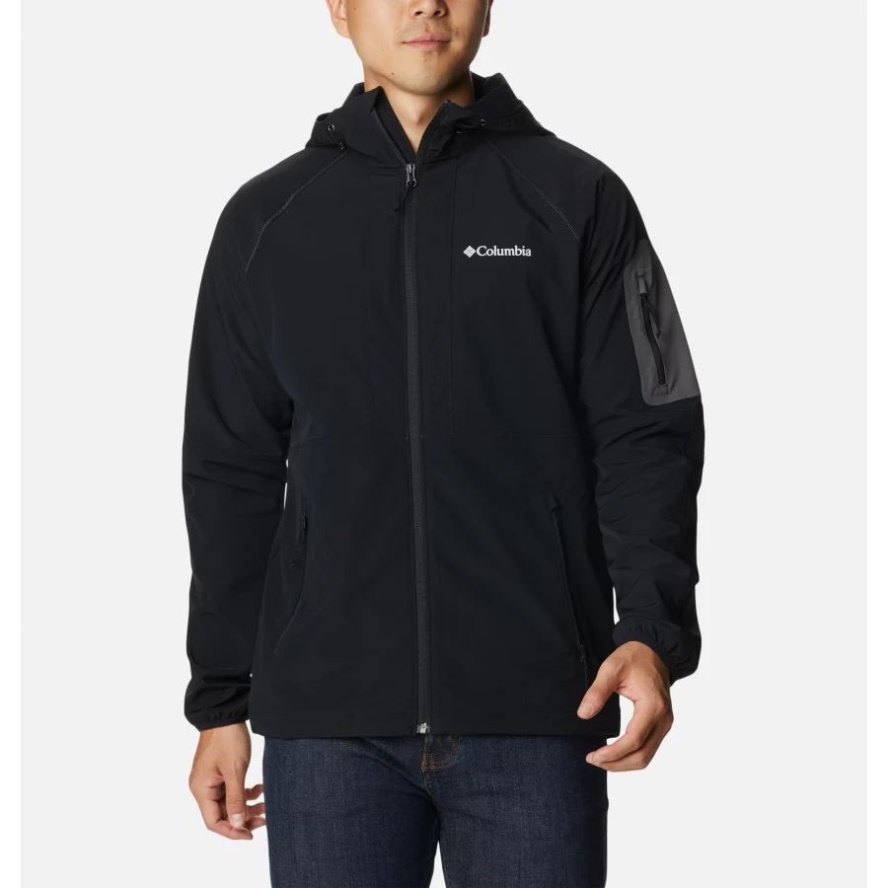 Black Men's Tall Heights Hooded Softshell Jacket Columbia Sale