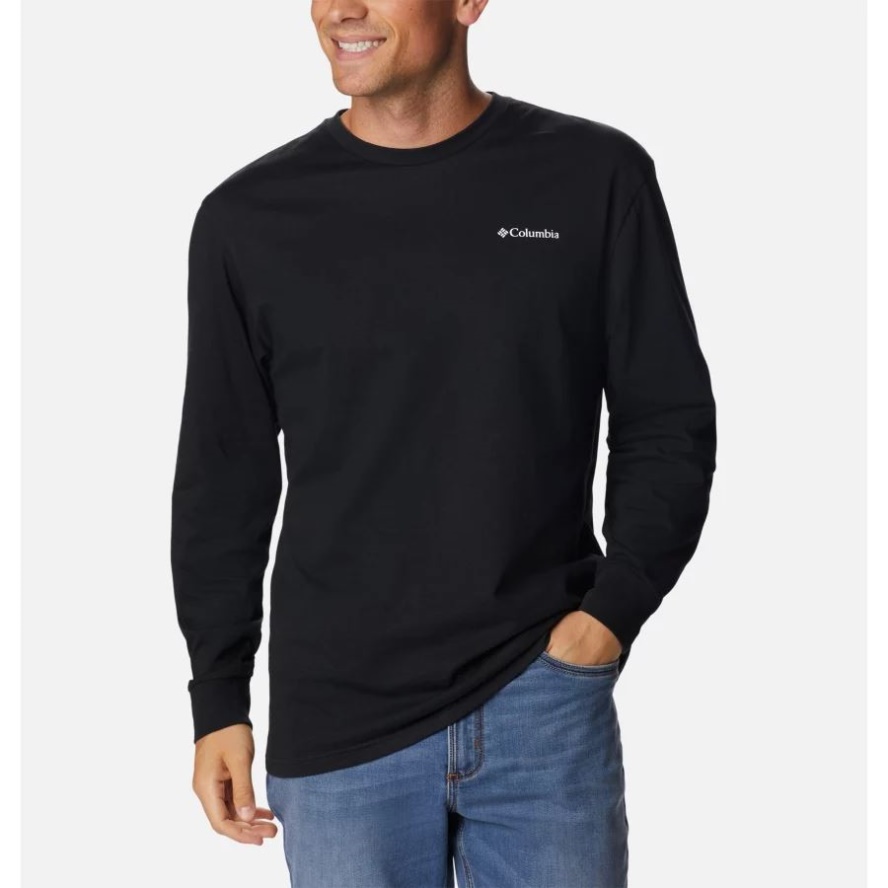 Black/Outdoor Park Men's Cades Cove Long Sleeve T-Shirt Columbia Sale