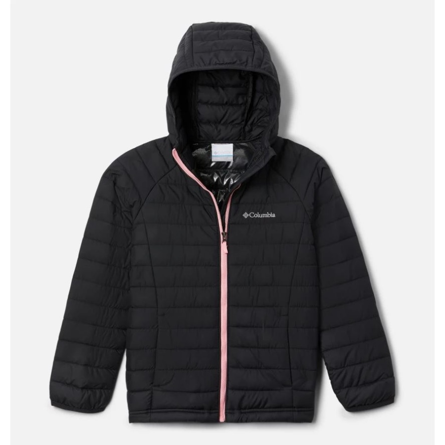 Black Powder Lite Girls Hooded Insulated Jacket Columbia Sale