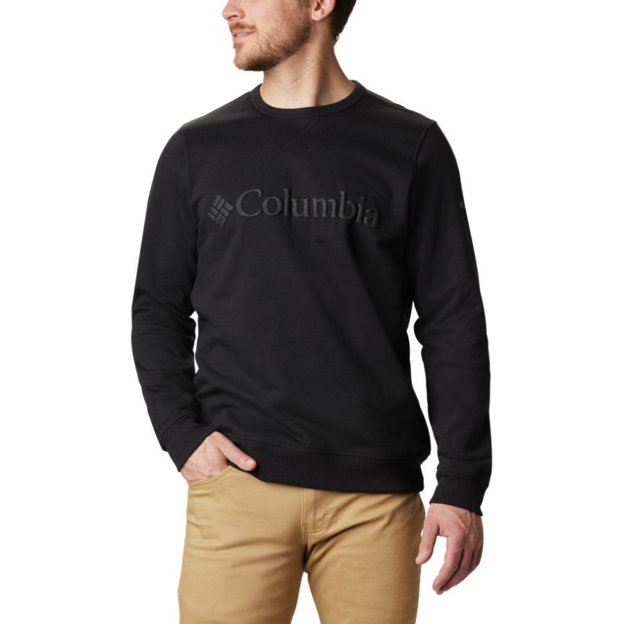 Black Puff Logo Men's Columbia Sale Logo Fleece Crew Columbia Sale