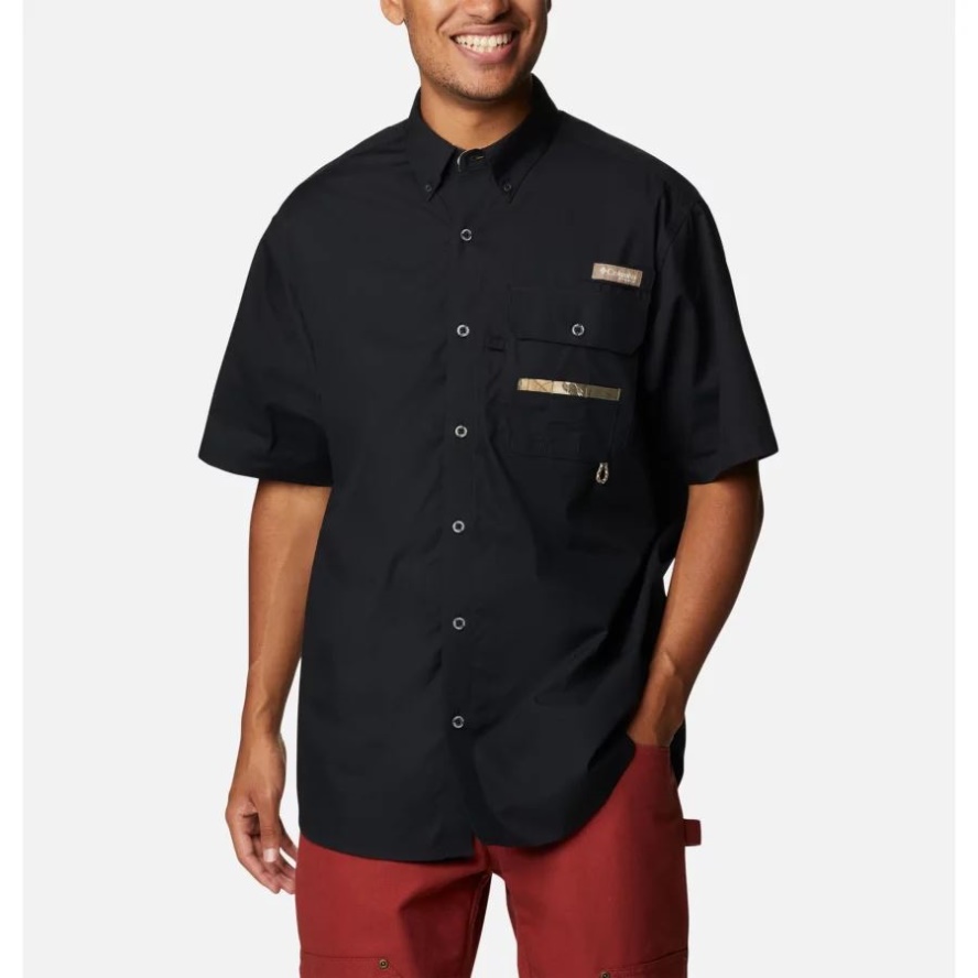 Black/RT Edge Columbia Sale Men's PHG Sharptail Short Sleeve Shirt