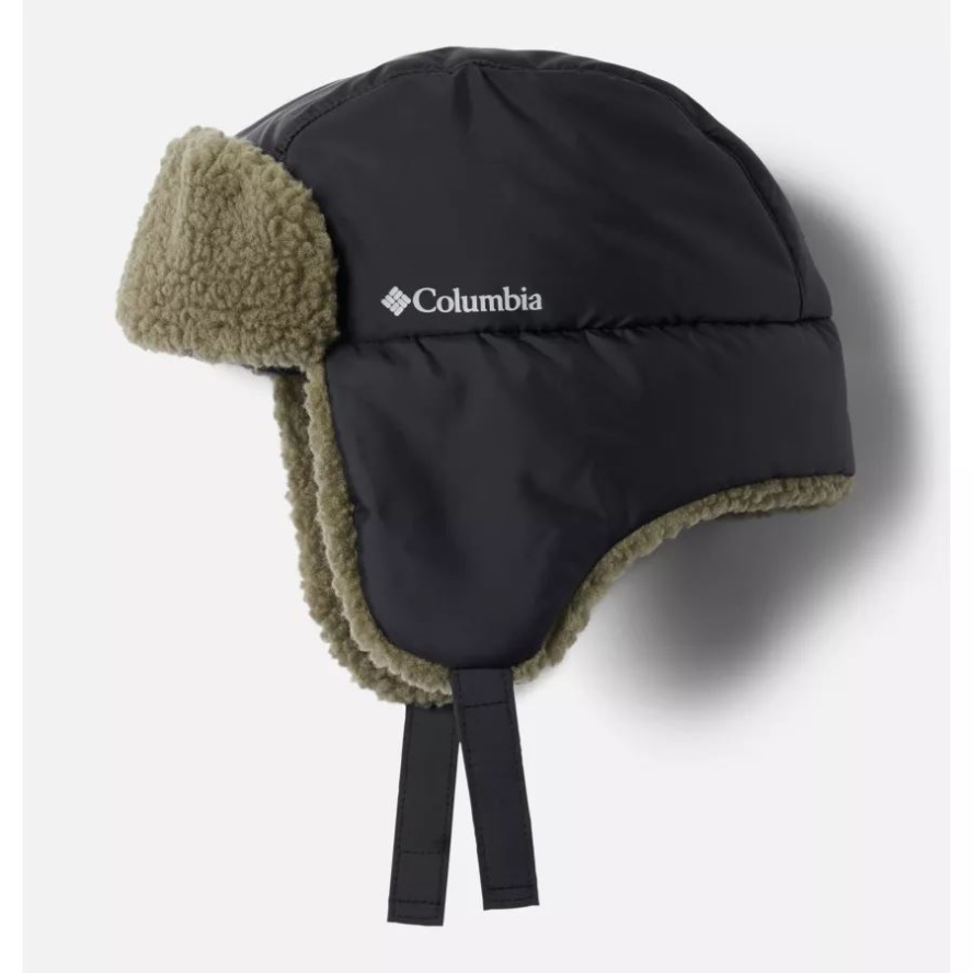 Black/Stone Green Columbia Sale Kids' Frosty Trail Trapper Hat