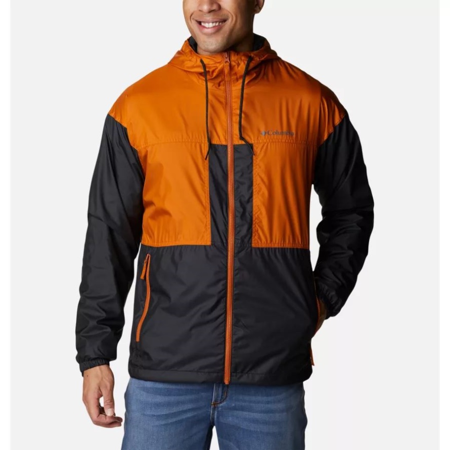 Black/Warm Copper Men's Flash Challenger Lined Windbreaker Columbia Sale