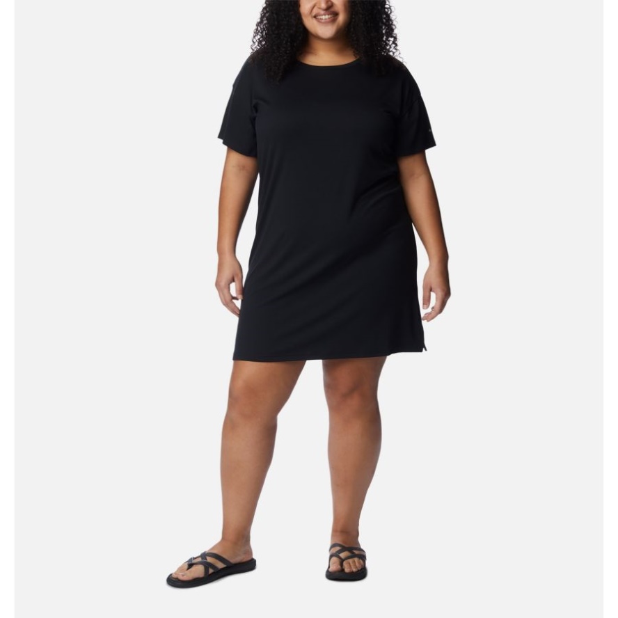 Black Women's Anytime Knit Tee Dress Plus Size Columbia Sale